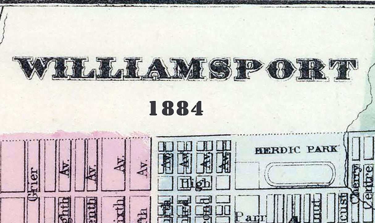 1884 Map of Williamsport Pennsylvania