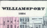 1884 Map of Williamsport Pennsylvania