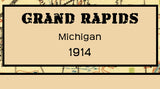 1914 Map of Grand Rapids Michigan