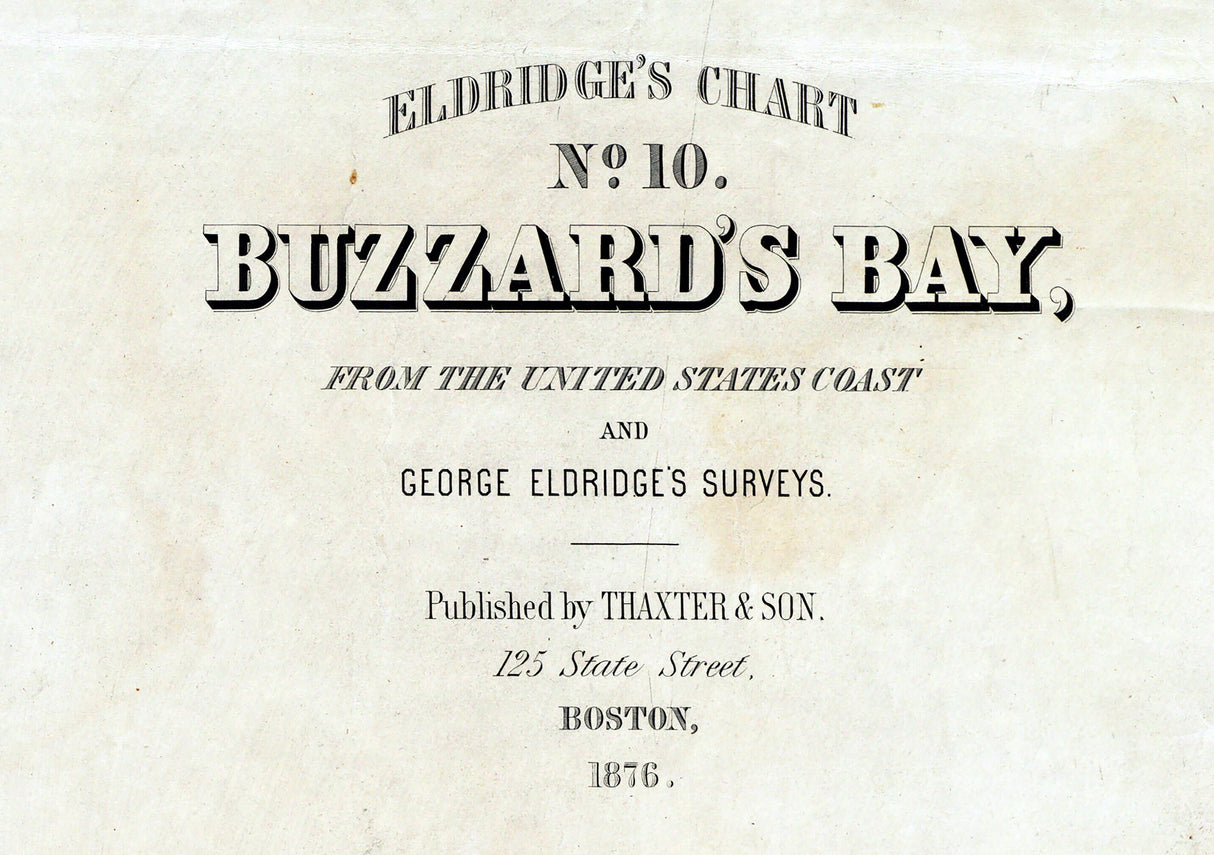 1876 Nautical Chart of Buzzards Bay Massachusetts