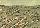 1871 Panoramic Map of Huntsville Madison County Alabama