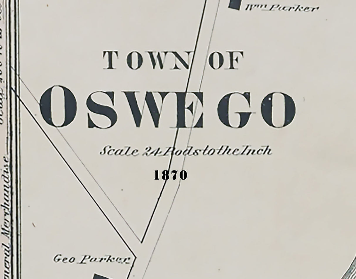 1870 Map of Oswego Kendall County Illinois
