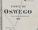 1870 Map of Oswego Kendall County Illinois