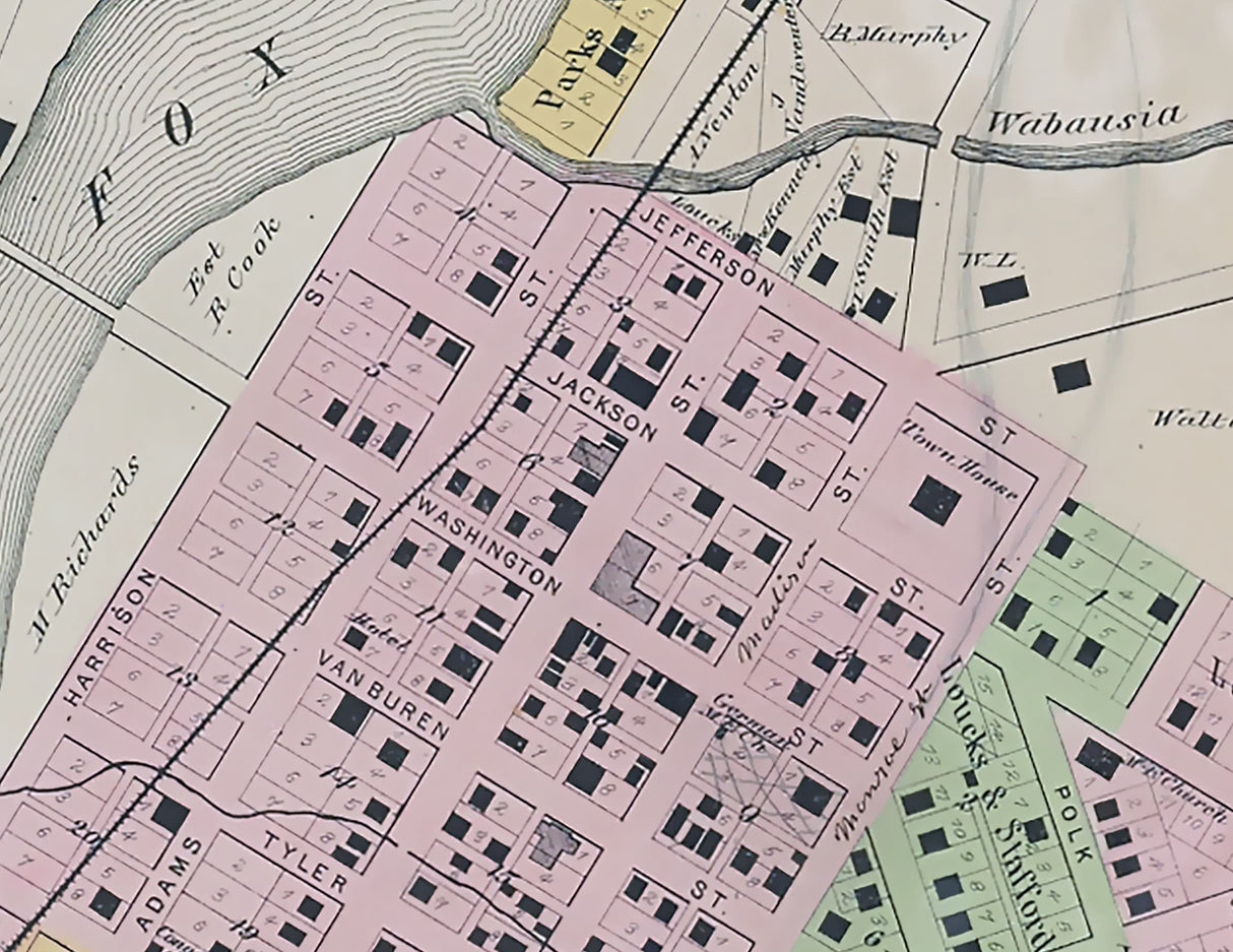 1870 Map of Oswego Kendall County Illinois