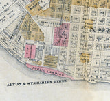 1873 Map of Alton Madison County Illinois