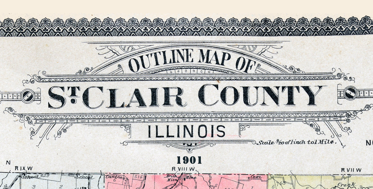 1901 Map of St Clair County Illinois