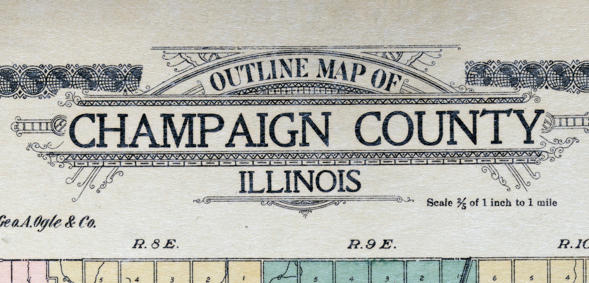 1913 Map of Champaign County Illinois