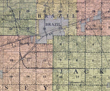 1915 Farm Line Map of Clay County Indiana