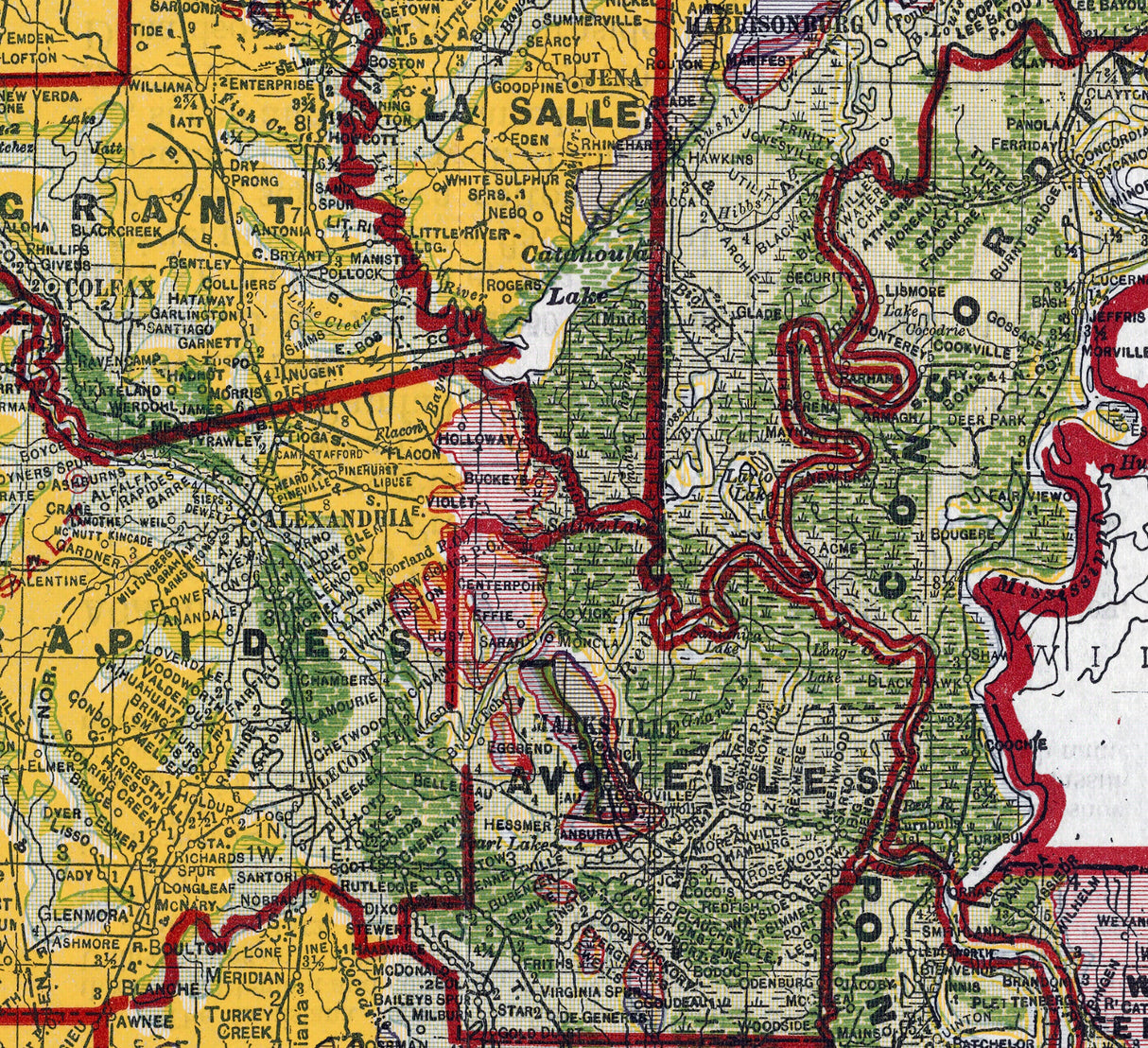 1921 Map of Louisiana