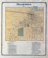 1871 Map of Pecatonica Winnebago County Illinois