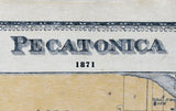 1871 Map of Pecatonica Winnebago County Illinois