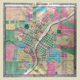 1871 Map of Rockford Winnebago County Illinois