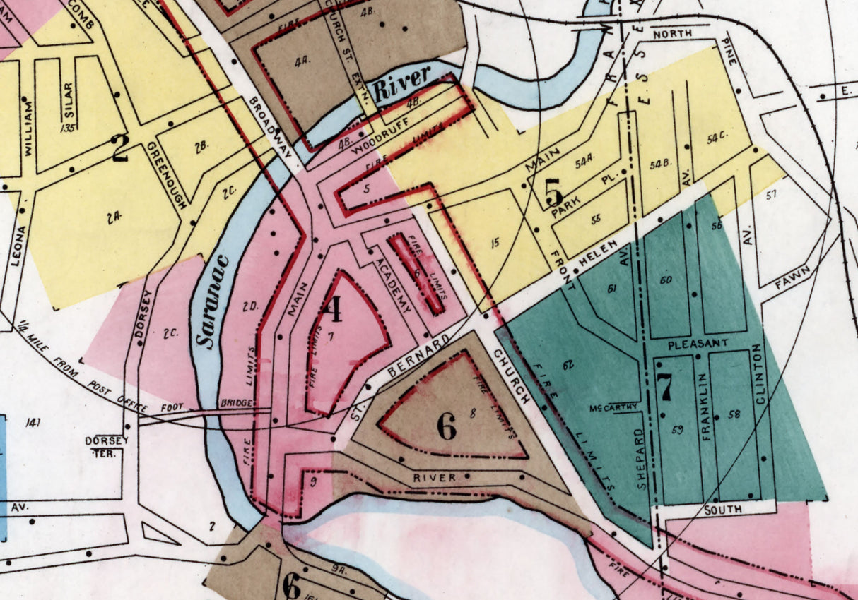 1924 Map of Saranac Lake New York