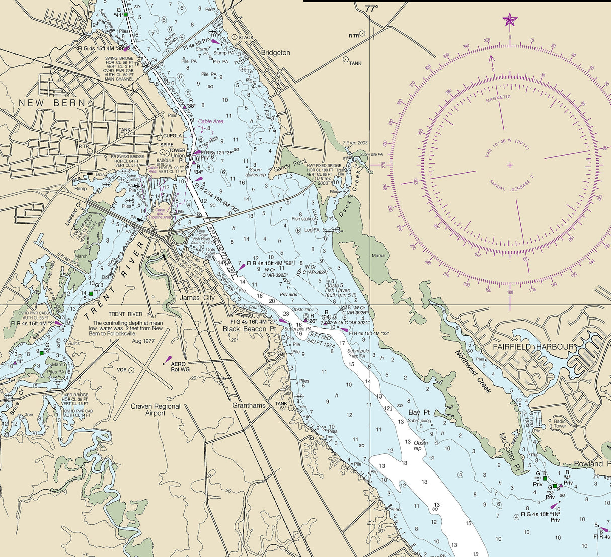 2022 Nautical Chart of the Neuse River North Carolina