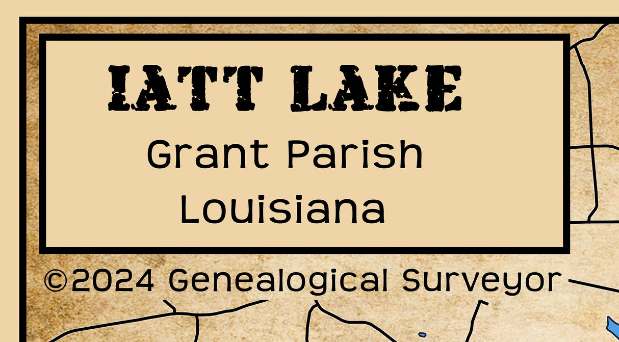 2024 Map of Iatt Lake Grant Parish Louisiana