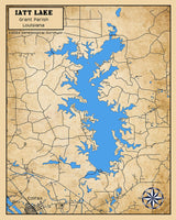 2024 Map of Iatt Lake Grant Parish Louisiana