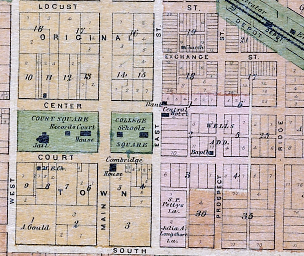 1875 Map of Cambridge Henry County Illinois