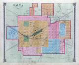 1875 Map of Galva Henry County Illinois