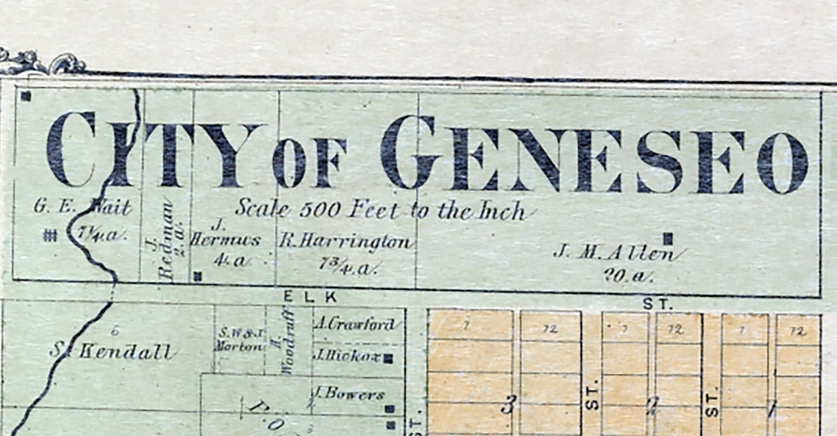 1875 Map of Geneseo Henry County Illinois