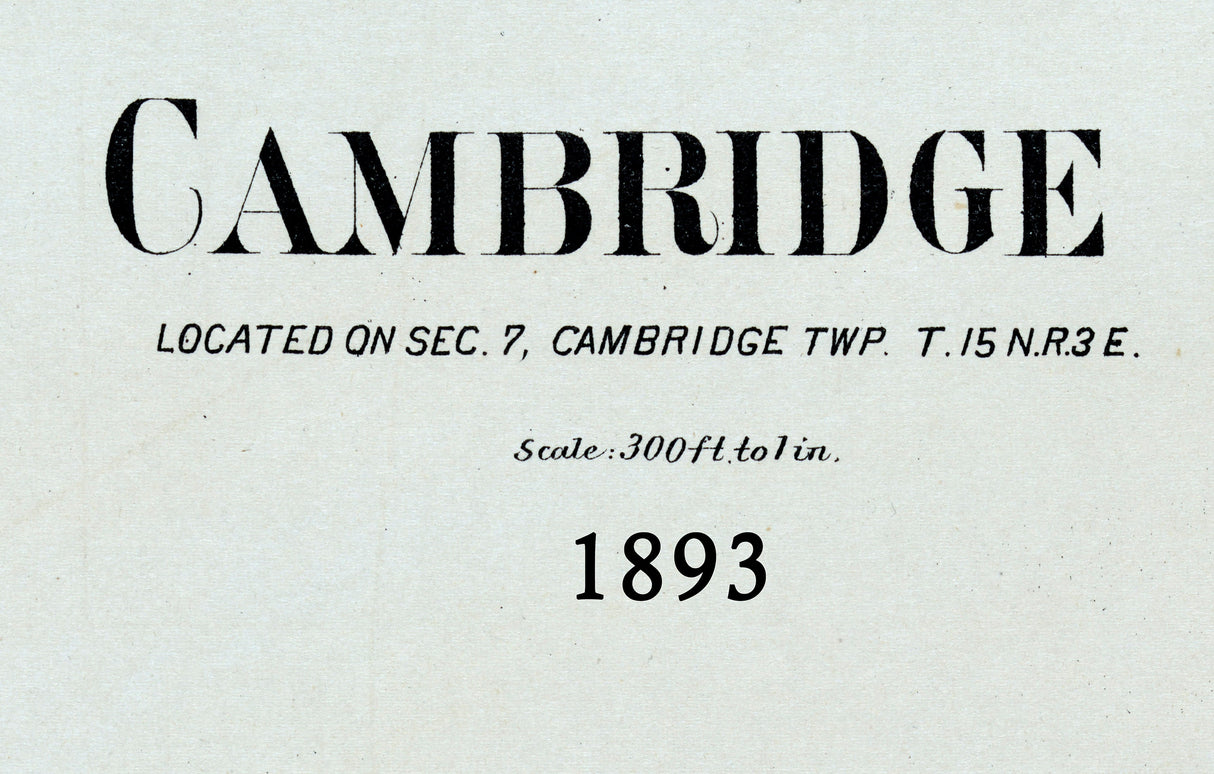 1893 Map of Cambridge Henry County Illinois