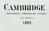1893 Map of Cambridge Henry County Illinois