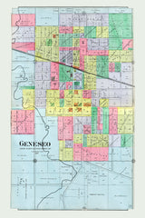1893 Map of Geneseo Henry County Illinois