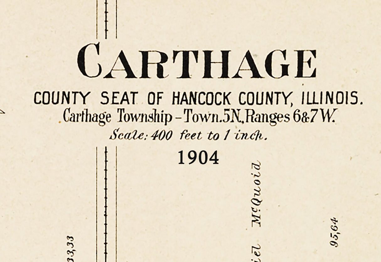1904 Map of Carthage Hancock County Illinois