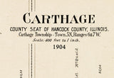 1904 Map of Carthage Hancock County Illinois