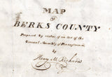 1818 Map of Berks County Pennsylvania