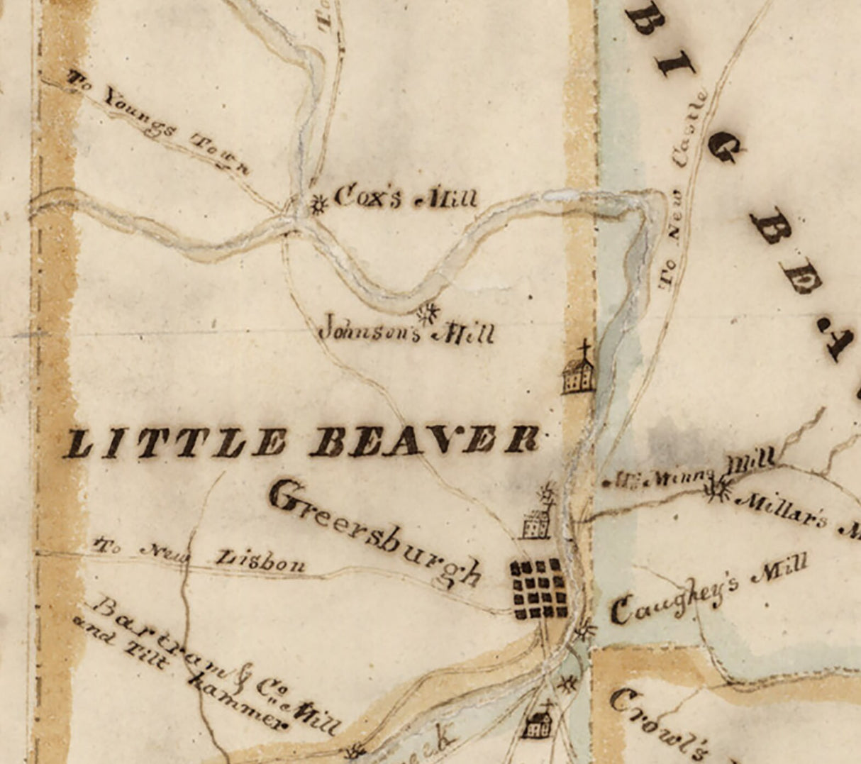 1817 Map of Beaver County Pennsylvania