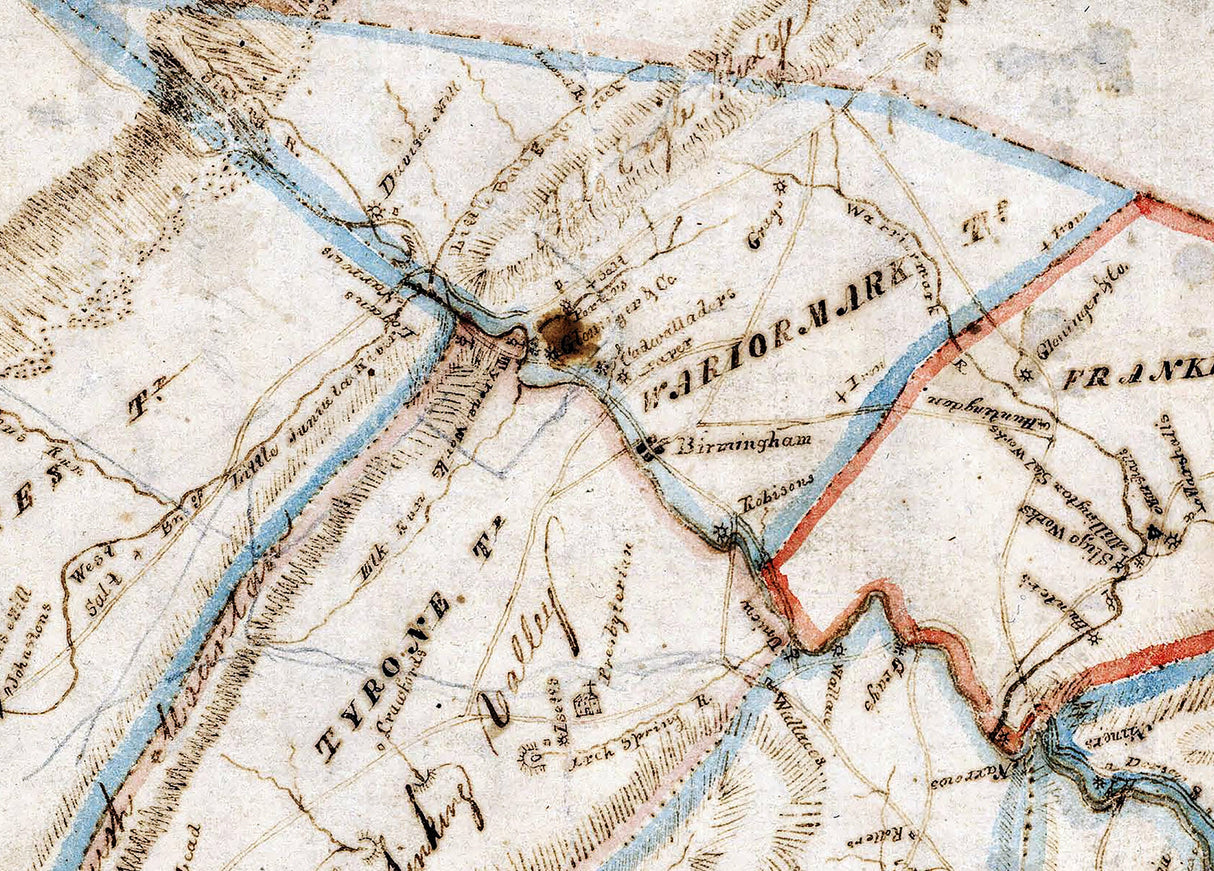 1816 Map of Huntingdon County Pennsylvania