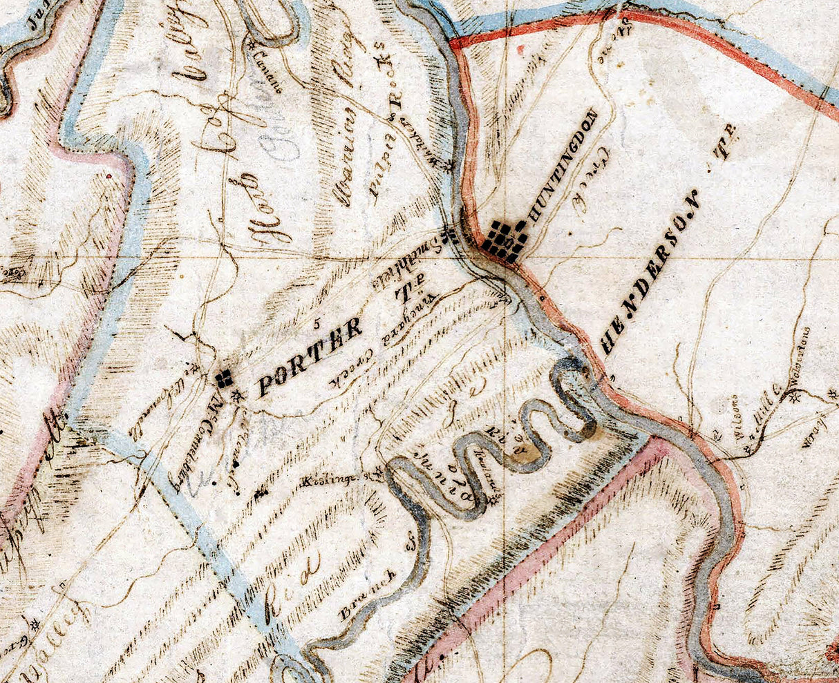 1816 Map of Huntingdon County Pennsylvania