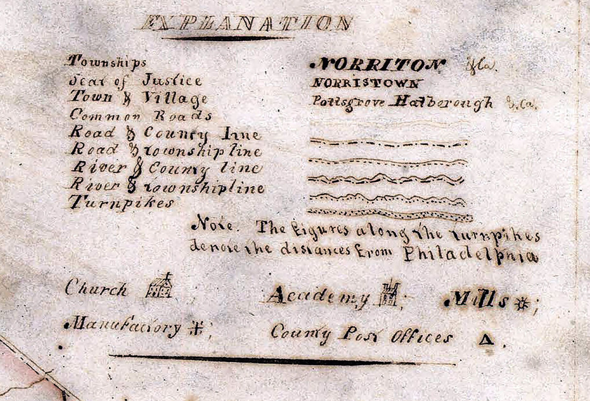 1817 Map of Montgomery County Pennsylvania