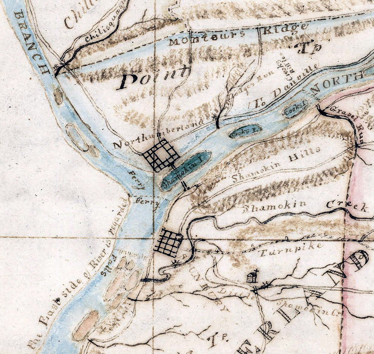 1817 Map of Northumberland County Pennsylvania