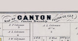 1871 Map of Canton Fulton County Illinois