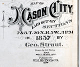1874 Map of Mason City Mason County Illinois