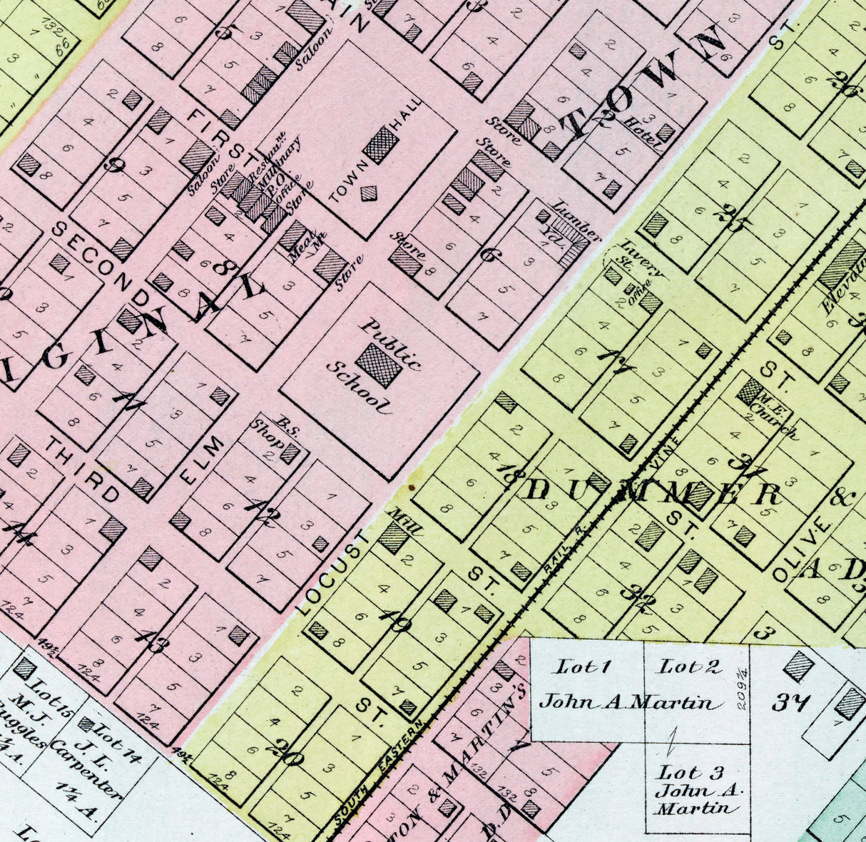 1891 Map of Bath Mason County Illinois