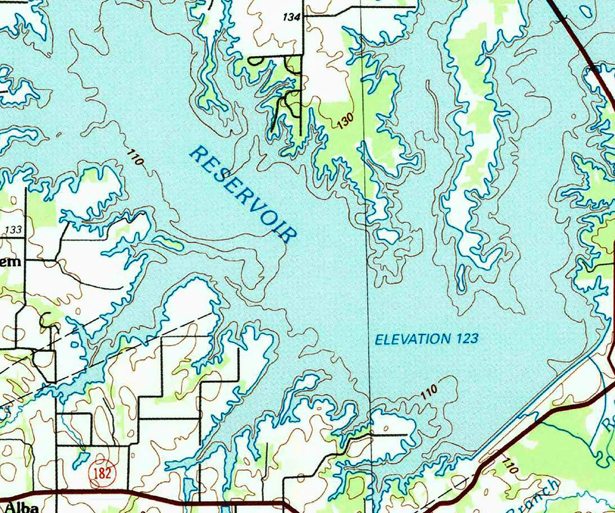 1991 Map of Lake Fork Reservoir Texas