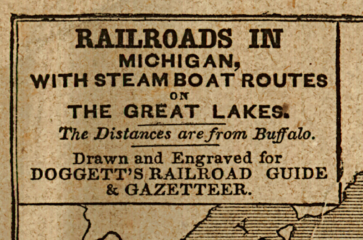 1848 Map of Lake Michigan and Railroads