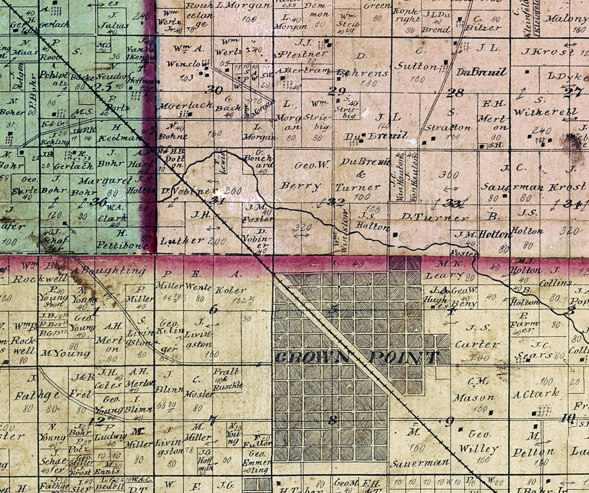 1874 Map of Lake County Indiana