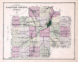 1877 Map of Saginaw County Michigan