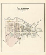 1893 Map of Columbiaville Lapeer County Michigan