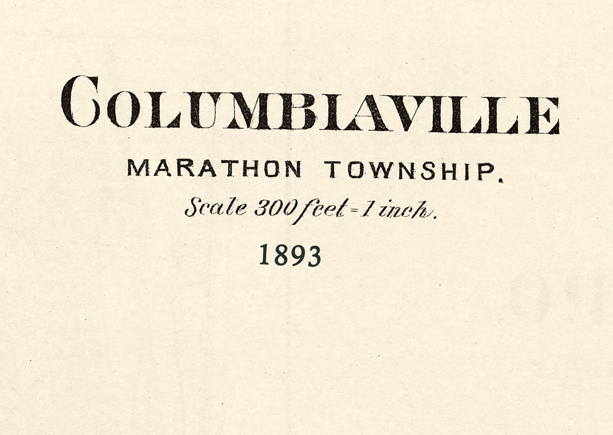 1893 Map of Columbiaville Lapeer County Michigan