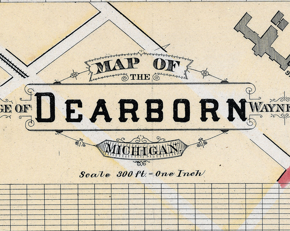 1893 Map of Dearborn Wayne County Michigan