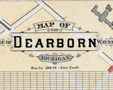 1893 Map of Dearborn Wayne County Michigan