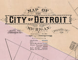 1893 Map of Detroit Wayne County Michigan