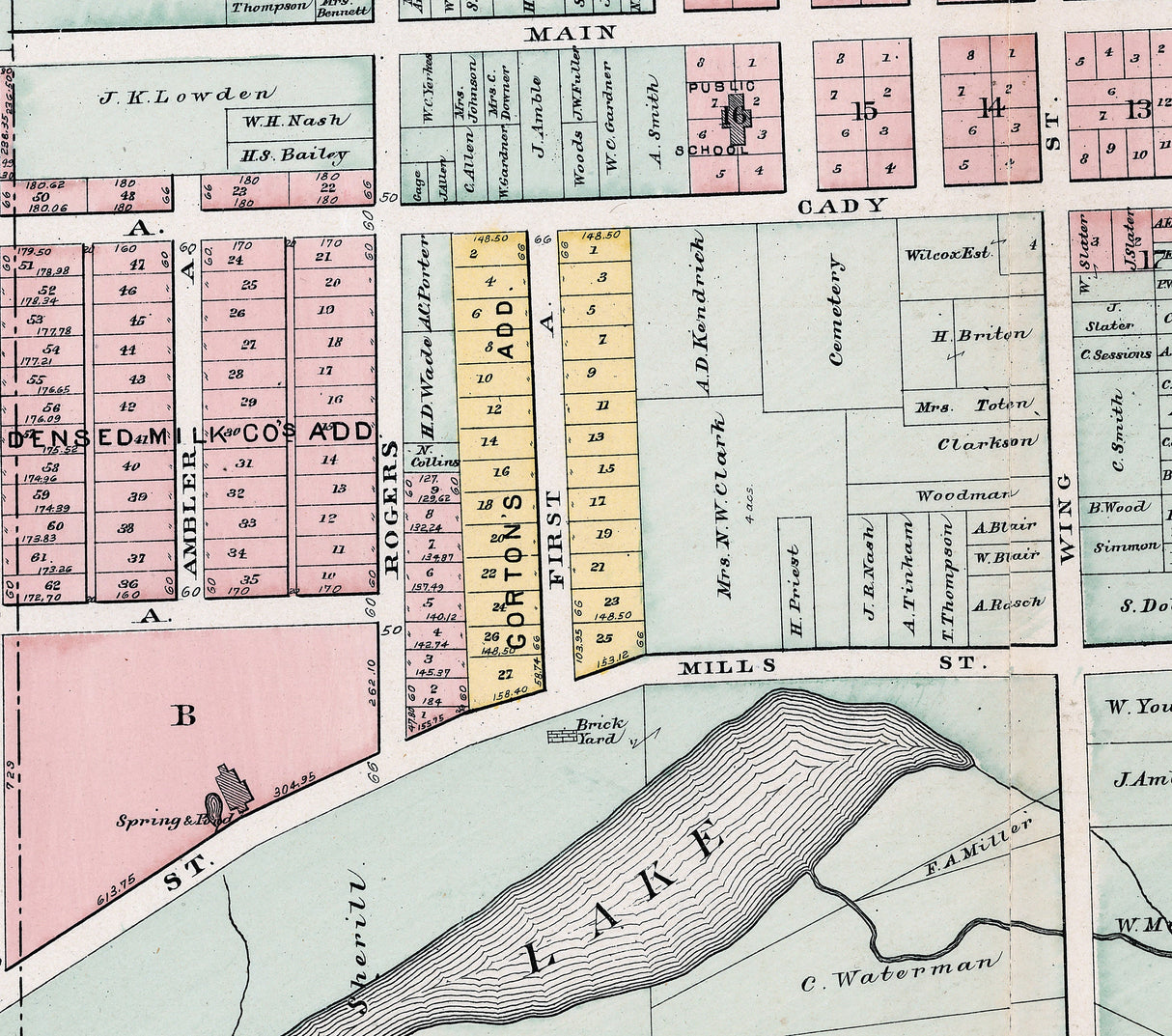 1893 Map of Northville Wayne County Michigan