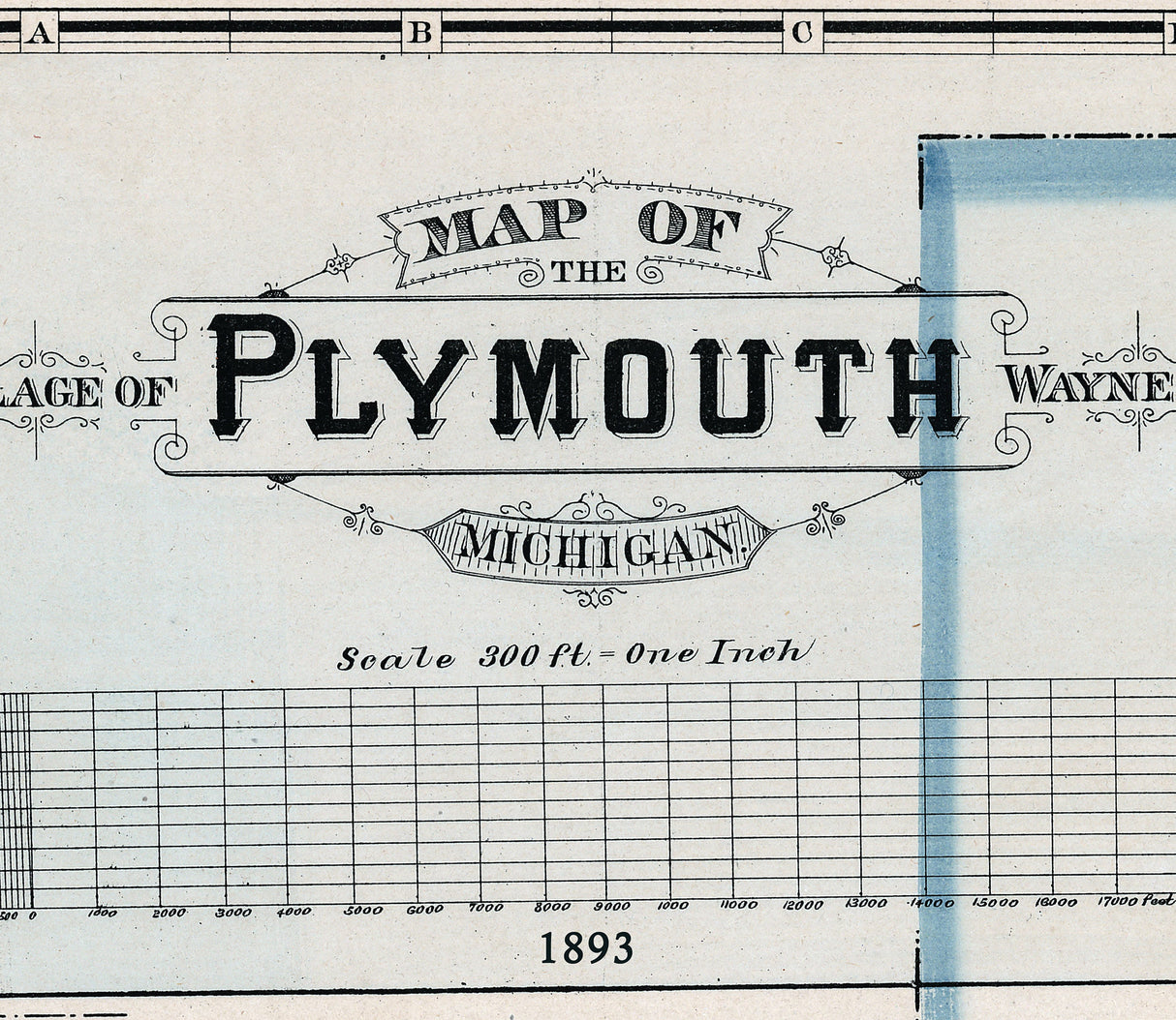 1893 Map of Plymouth Wayne County Michigan