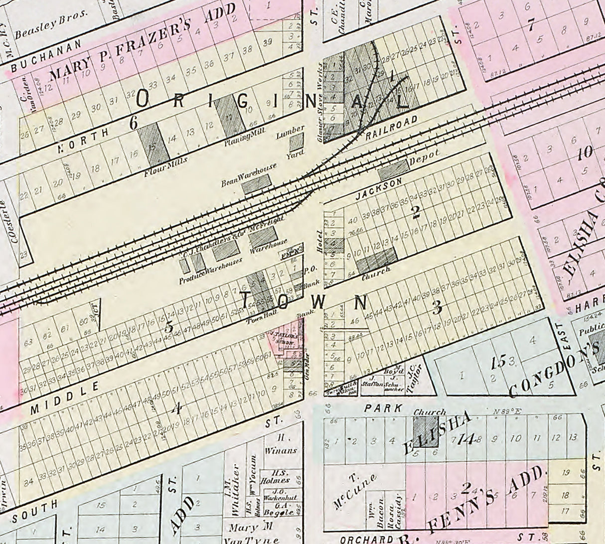 1895 Map of Chelsea Washtenaw County Michigan