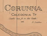 1895 Map of Corunna Shiawassee County Michigan